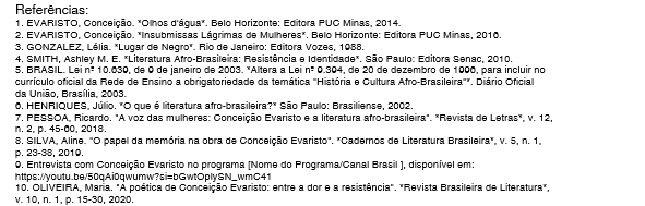 Referências sem padrão